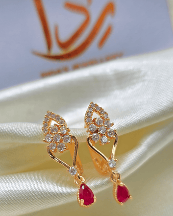Ruby Petal Sparkle Earrings