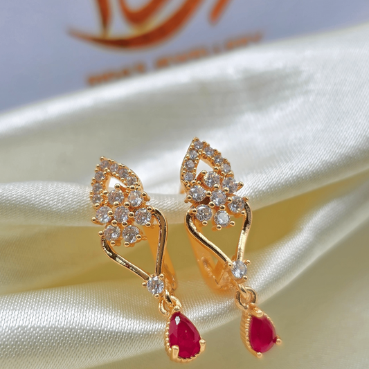 Ruby Petal Sparkle Earrings