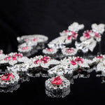 Beautiful Carat Necklace Ruby+Zircon Stone
