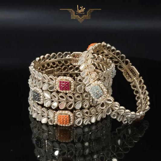 kundan Bow rainbow Bangles