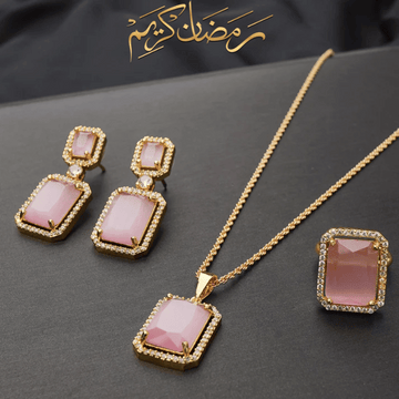 Pendant Set 1 Carat Mint Pink Colour