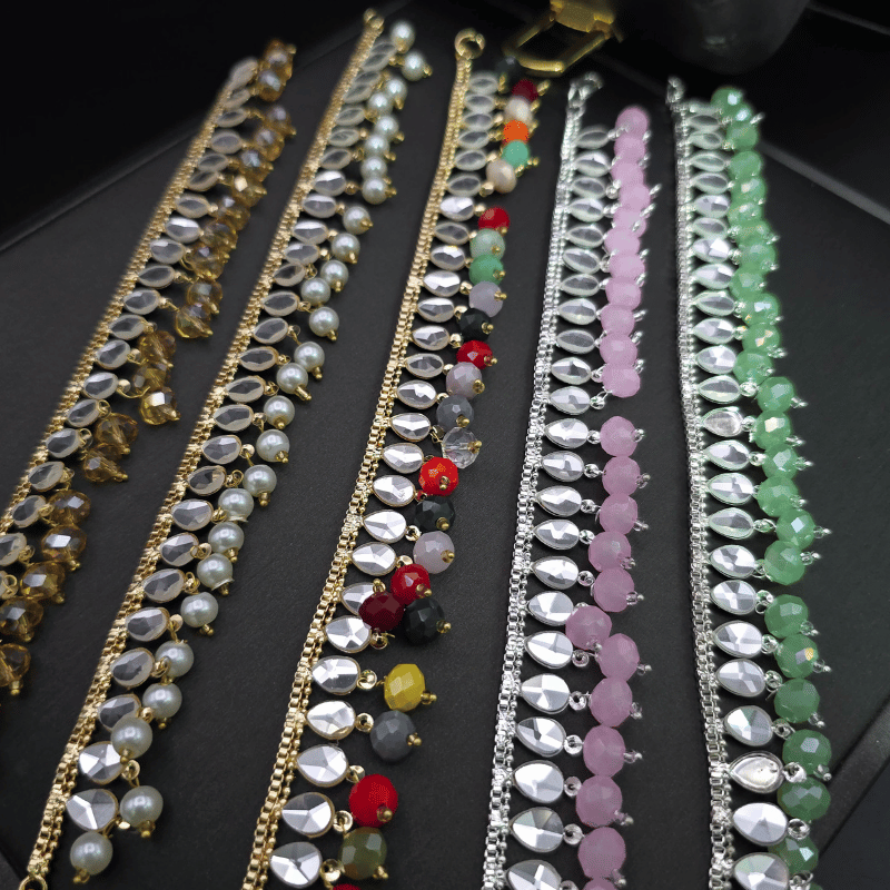 Chain Kundan Anklets