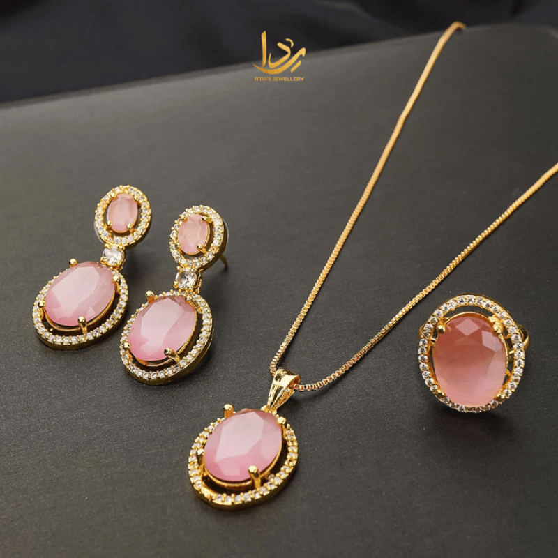 Golden Carat Pendant Mint Pink