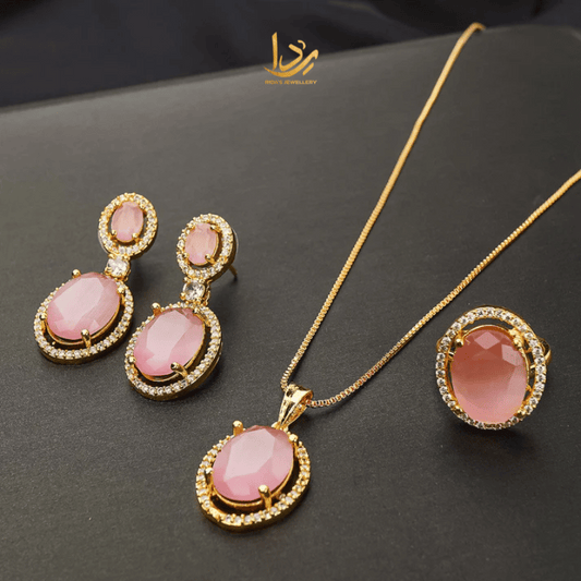 Golden Carat Pendant Mint Pink