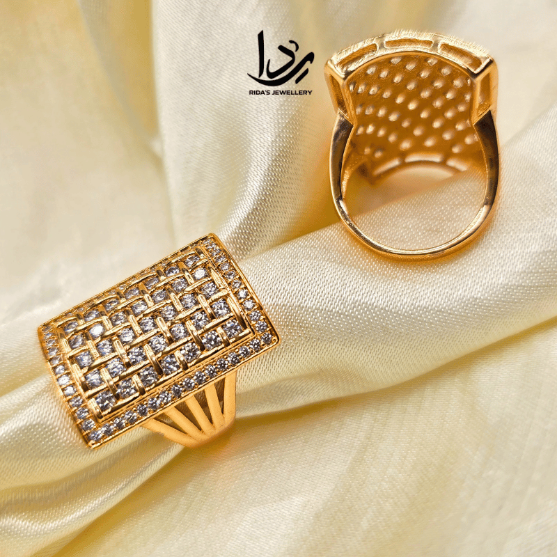Lattice Sparkle Gold Ring {Women / Men}