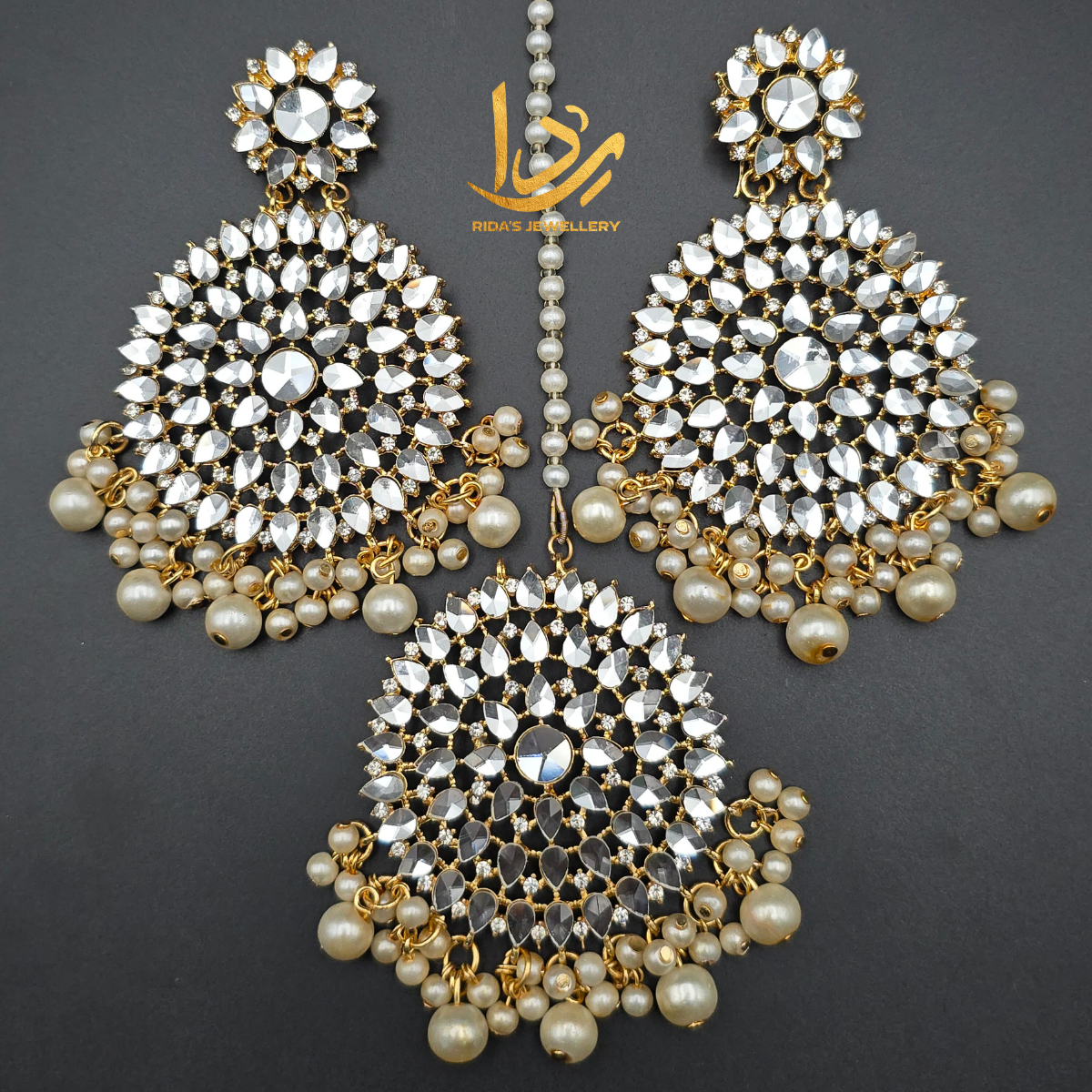 Sunflower Earrings With Maang Tikka