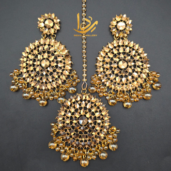 Sunflower Earrings With Maang Tikka