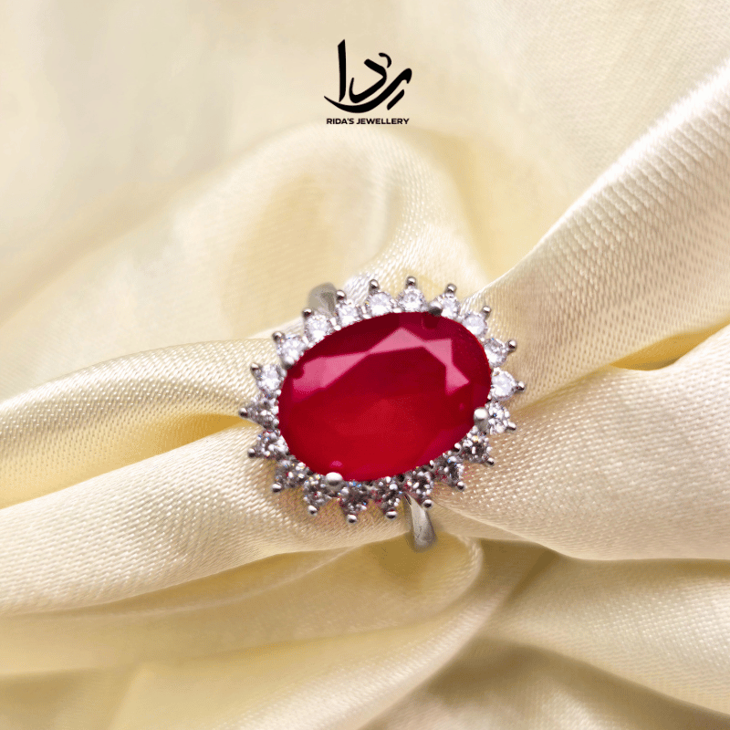Silver Diamond Stone Ring 1 Caret