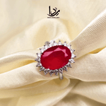 Silver Diamond Stone Ring 1 Caret