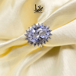 Silver Diamond Stone Ring 1 Caret