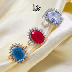 Silver Diamond Stone Ring 1 Caret