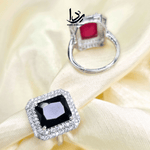 Silver Diamond Stone Ring 1 Caret