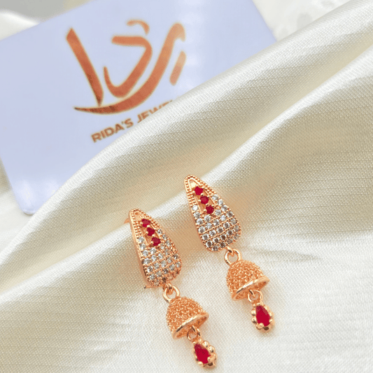 Red Stone Jhumka